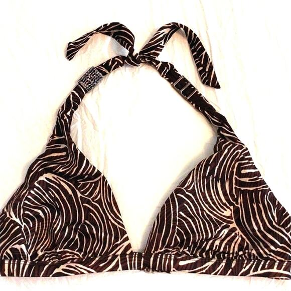VNT Jantzen Bikini 2 Piece Size 14 Animal Print BROWN Triangle Top Bathing Suit - Picture 3 of 14